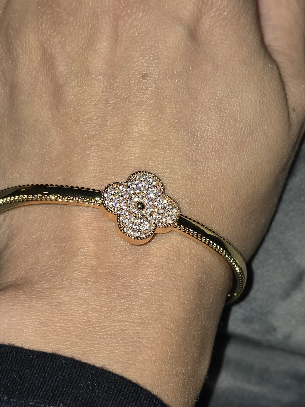 22kgp Dubai Jewelry Gold-tone Floral Bracelet and Ring Set - Women Jewelry